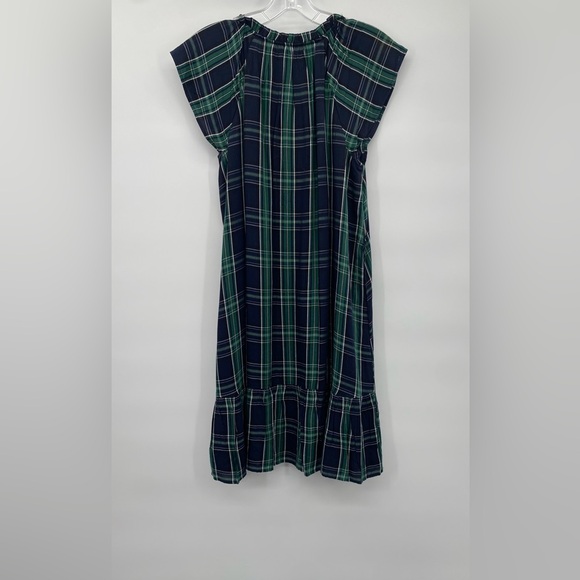 LOFT Green Black Plaid Short cap sleeve dress size 6 - Picture 6 of 10